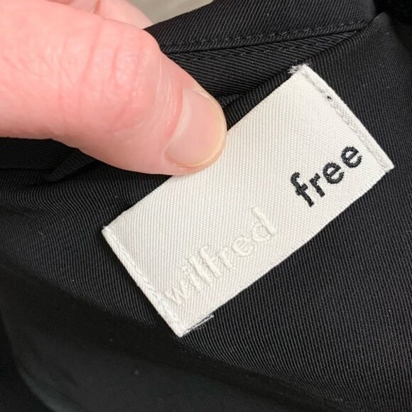 Aritzia Wilfred Free Long Blazer Trench Coat Jacket Lightweight Black Satin S - Picture 5 of 13